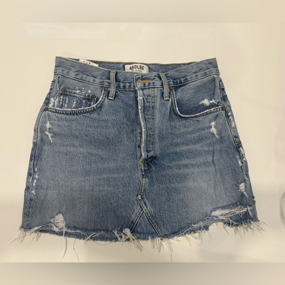 Agolde Mini Denim Skirt - Picture 2 of 5